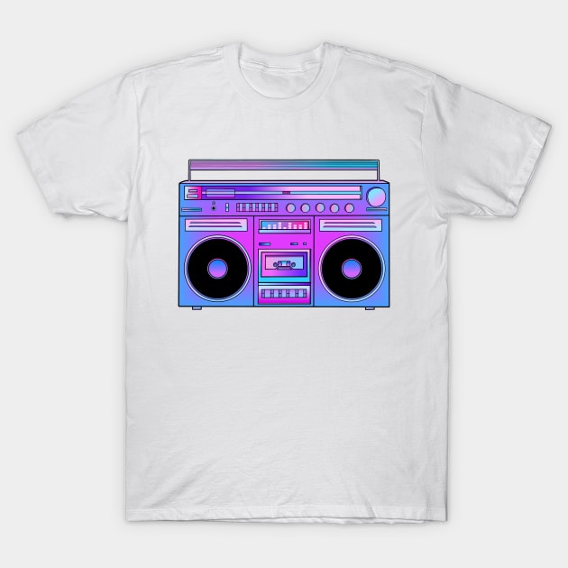 Musical Cotton Candy Blue Pink Boombox T-Shirt by Art by Deborah Camp